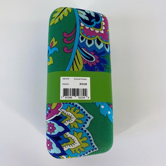 NEW Vera Bradley Optical Case Glasses Hard Emerald Paisley Floral Green - Picture 5 of 9